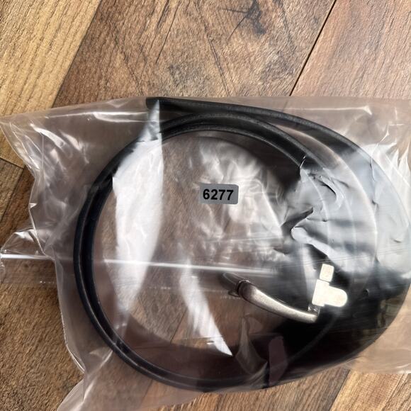 Fossil Leather Dress Belt Men's Size 40 Black US Fields Engraved Buckle 6277‎ - Picture 8 of 8